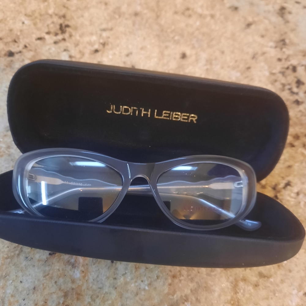 Judith Leiber JL 1638 Gray with Jeweled Accents Eyeglass Frames Brand New